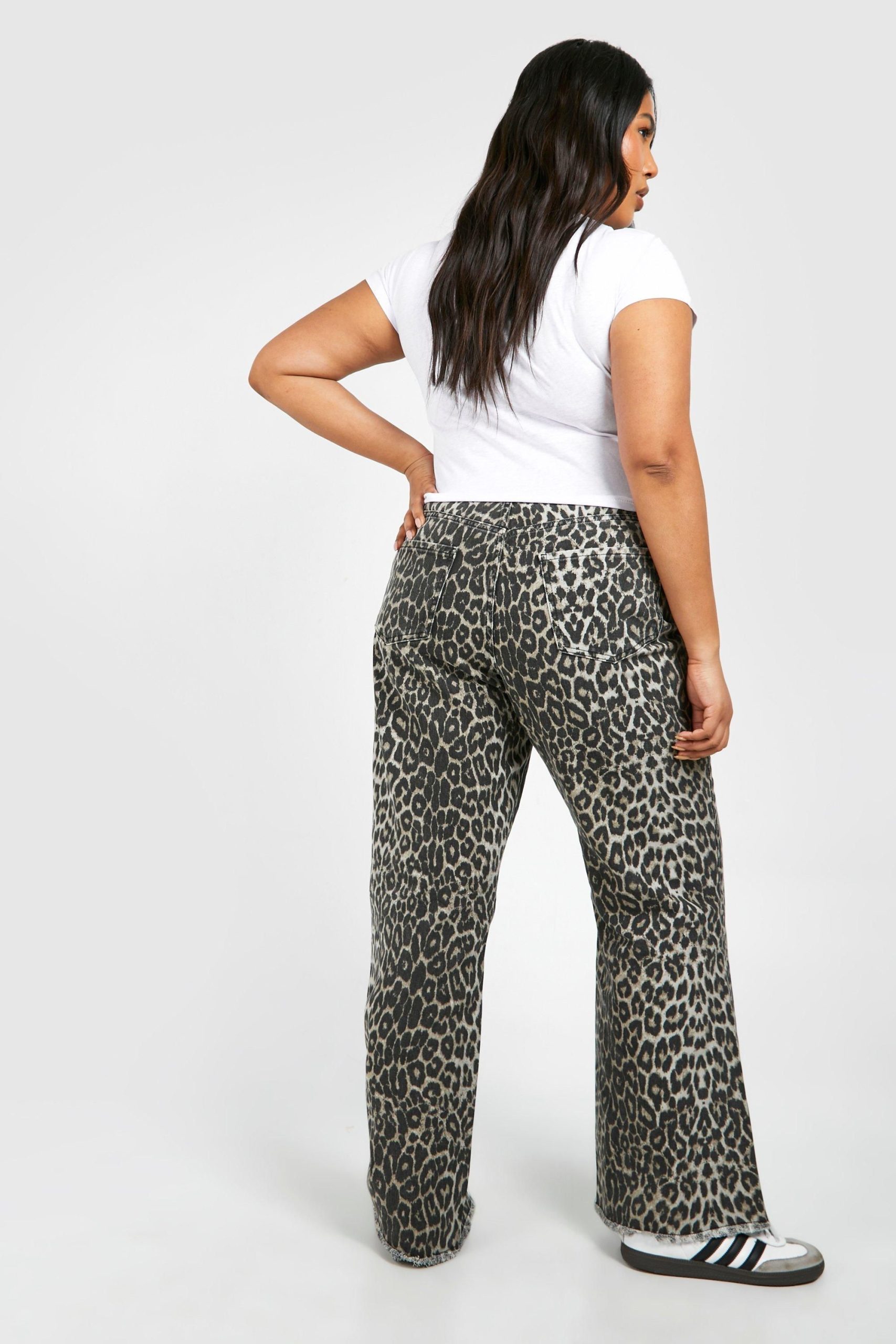 Plus Leopard Straight Leg Jean - Image 2