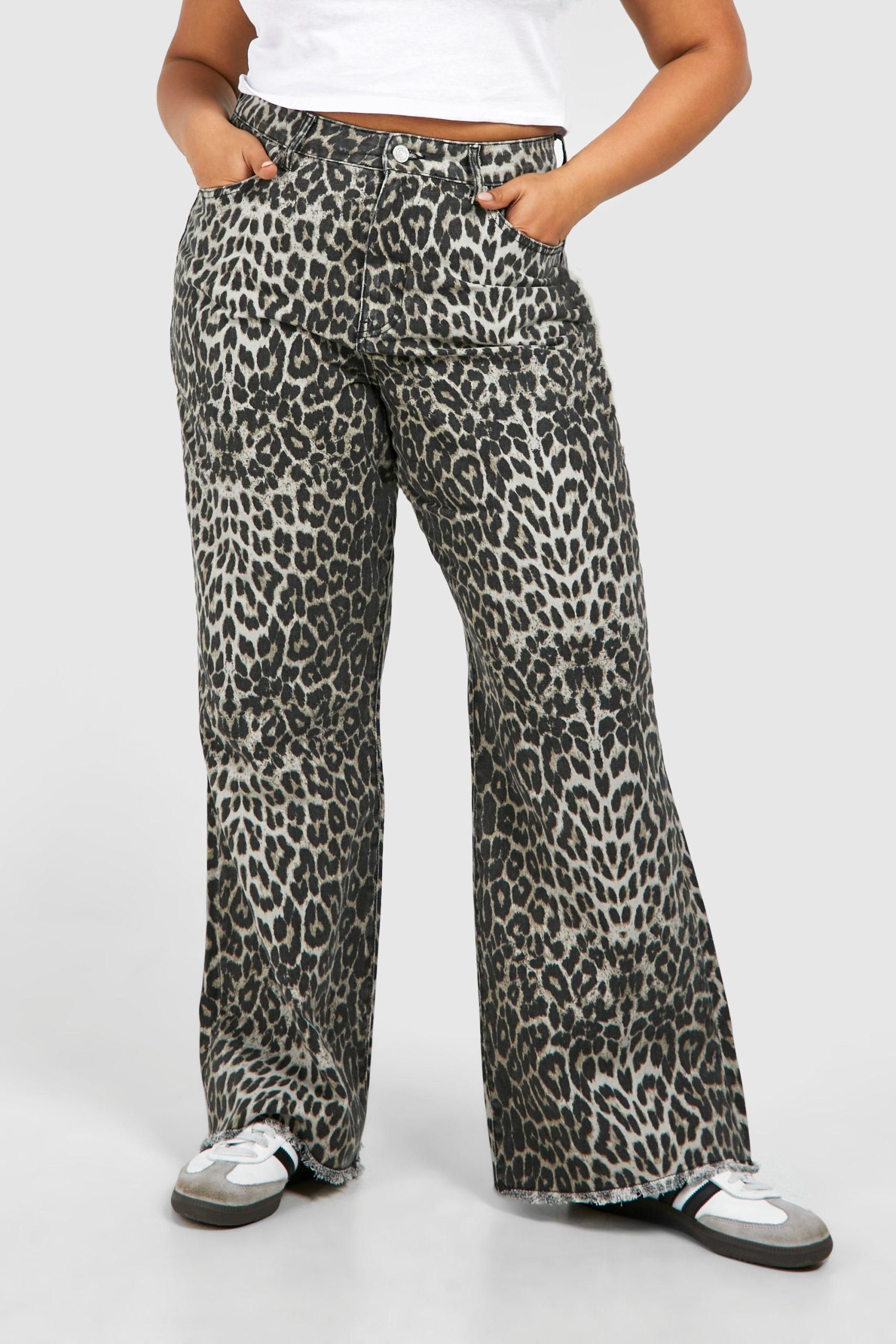 Plus Leopard Straight Leg Jean - Image 4
