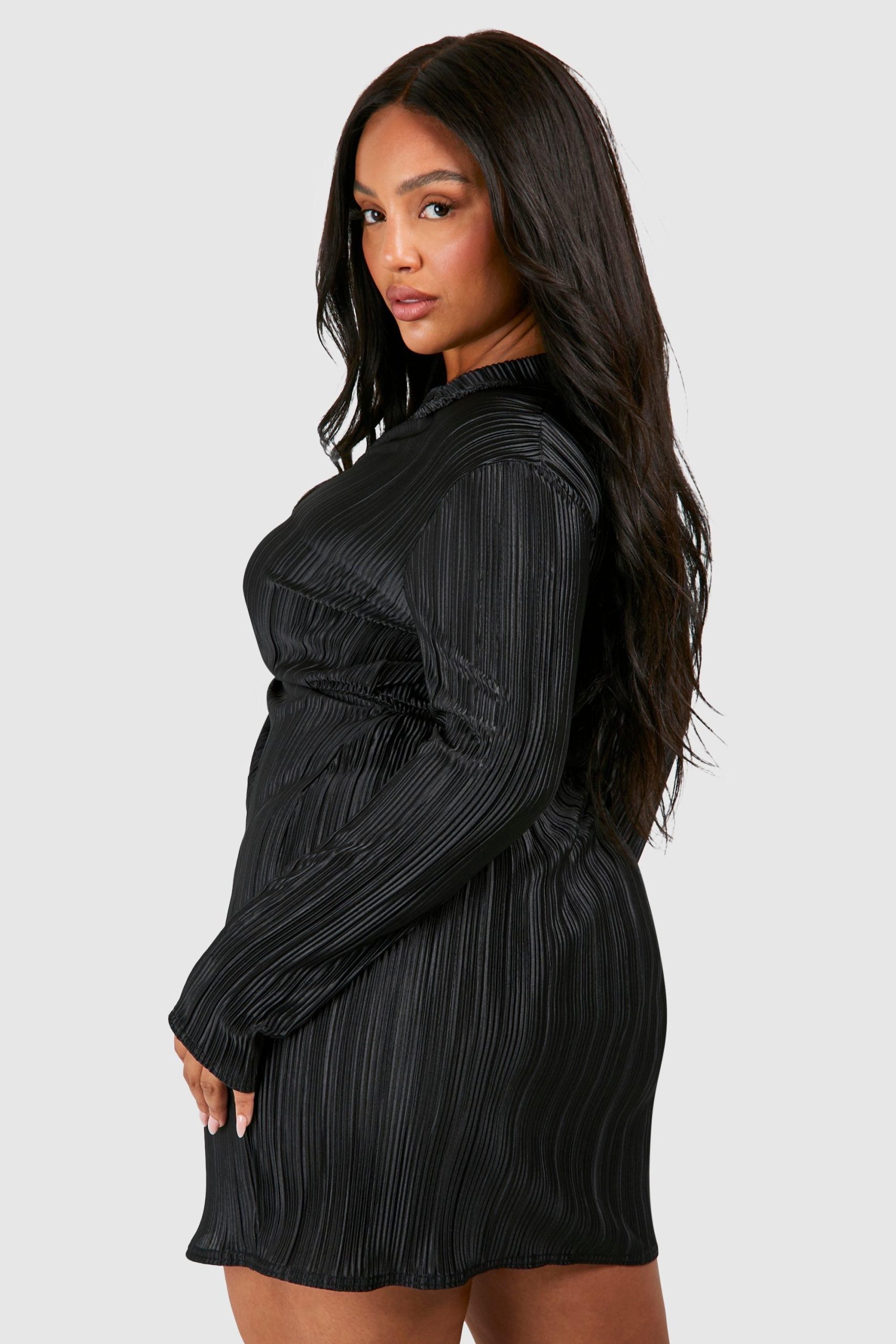 Plus Plisse Twist Front Shirt Dress - Image 2