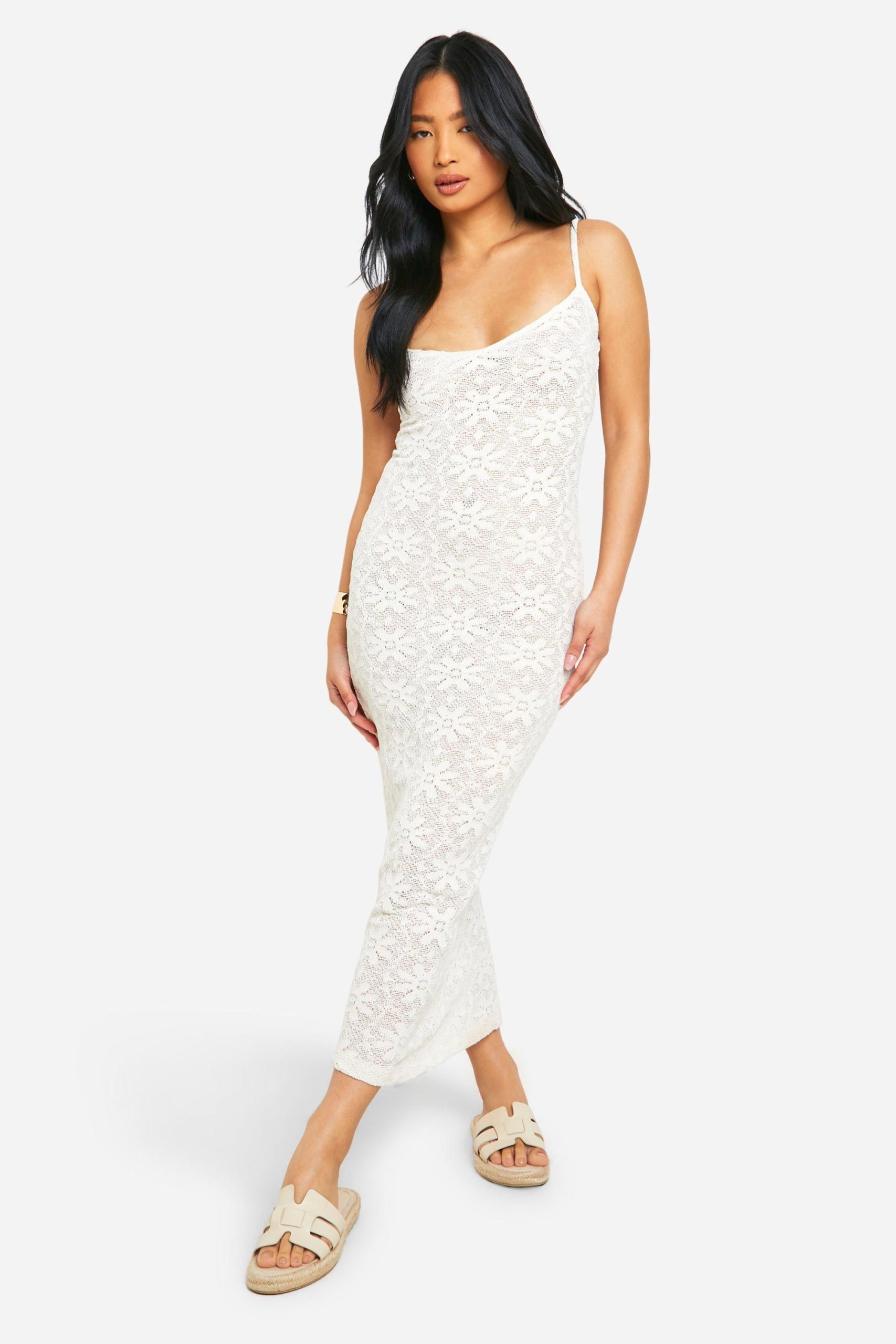 Petite Floral Knit Strappy Maxi Dress - Image 3