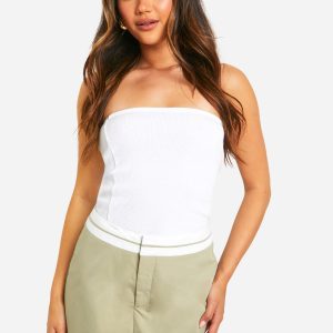 Contrast Waist Tailored Skort