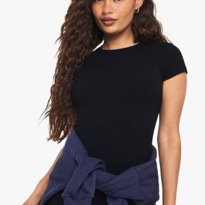 Boohoo Basics Seamless Contour Rib Short Sleeve Top