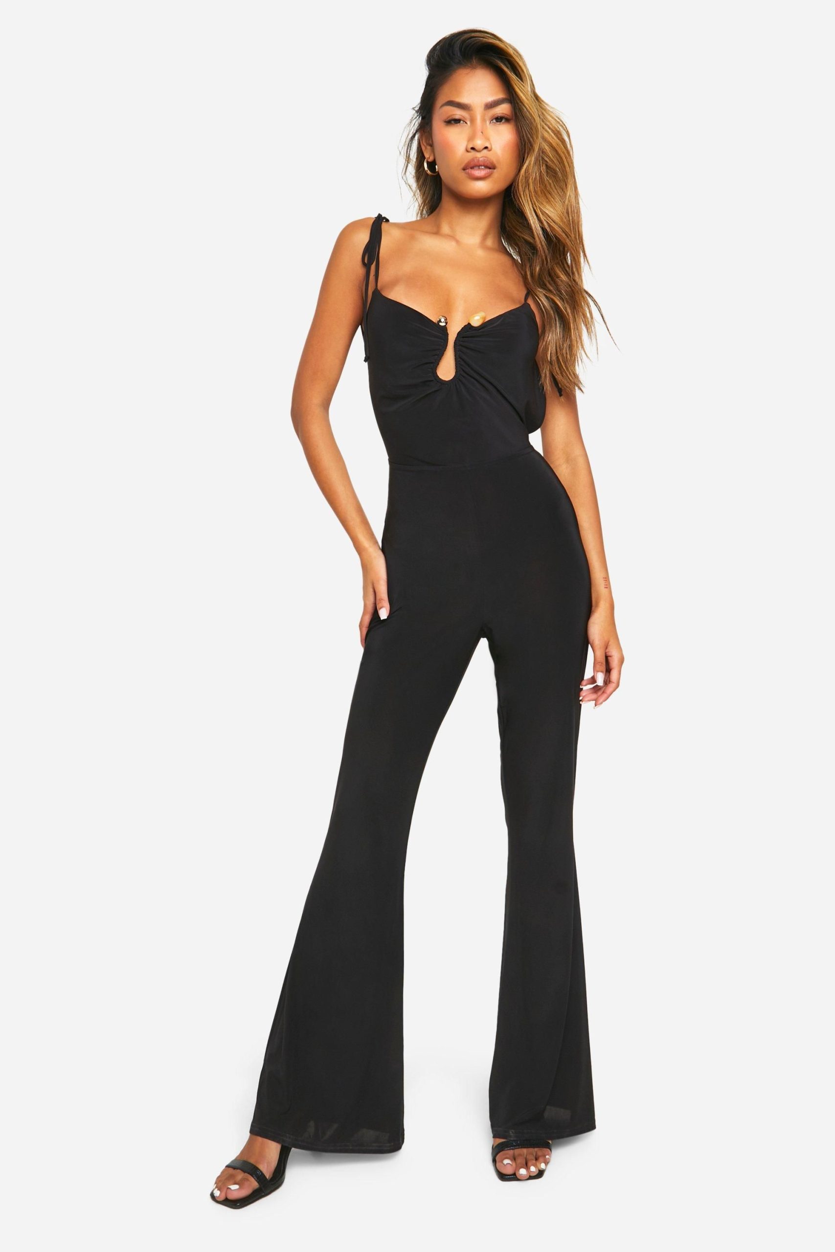 Slinky Open Back Ruched Bum Jumpsuit