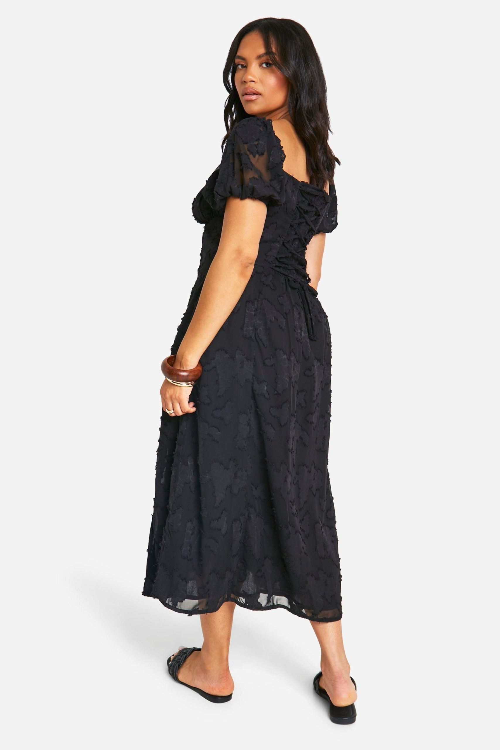 Plus Burnout Milkmaid Midi Dress - Image 2