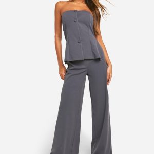 Bandeau Waistcoat Button Down Jumpsuit