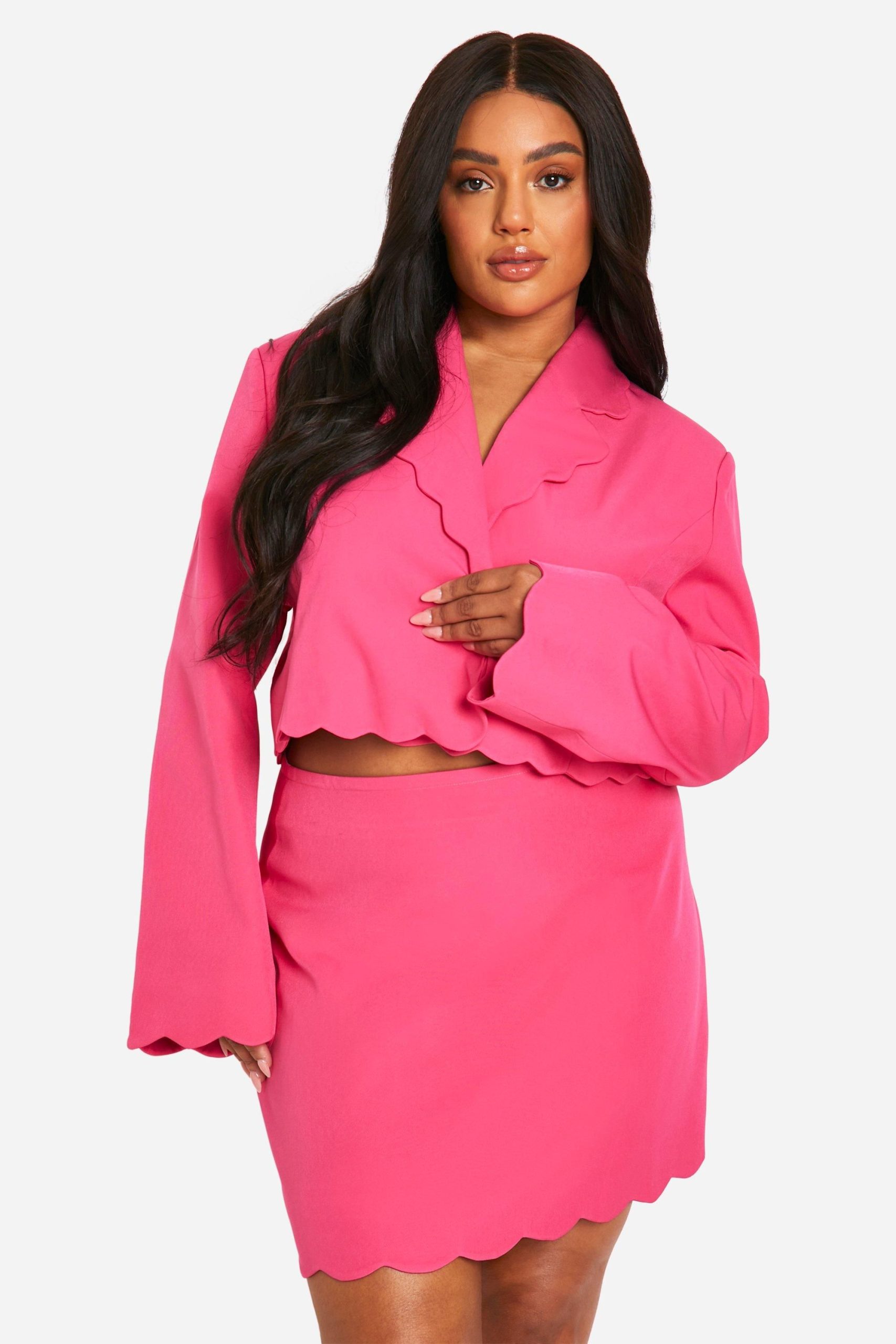 Plus Scallop Mini Skirt - Image 3