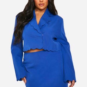 Plus Scallop Mini Skirt