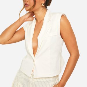 Boxy Cropped Longline Waistcoat