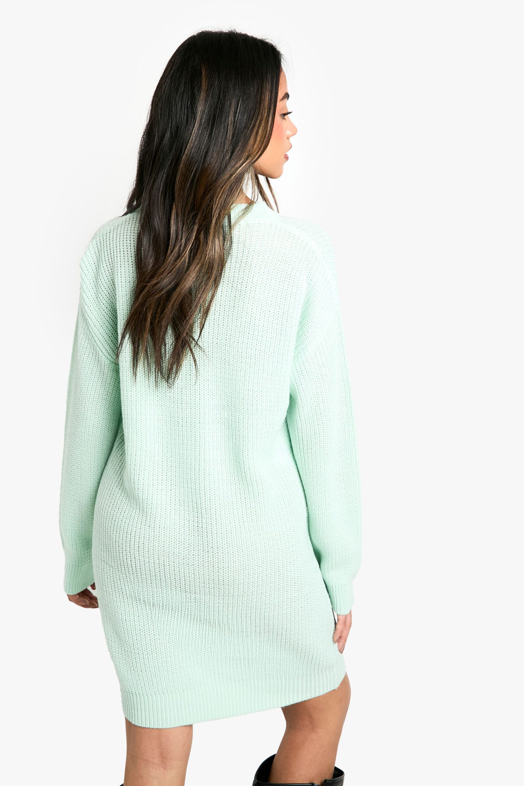 Basic Crew Neck Jumper Dress - Image 2
