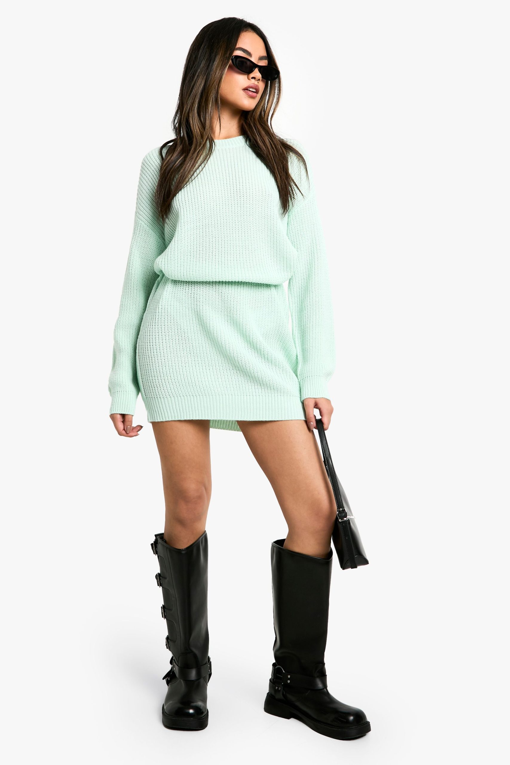 Basic Crew Neck Jumper Dress - Image 3