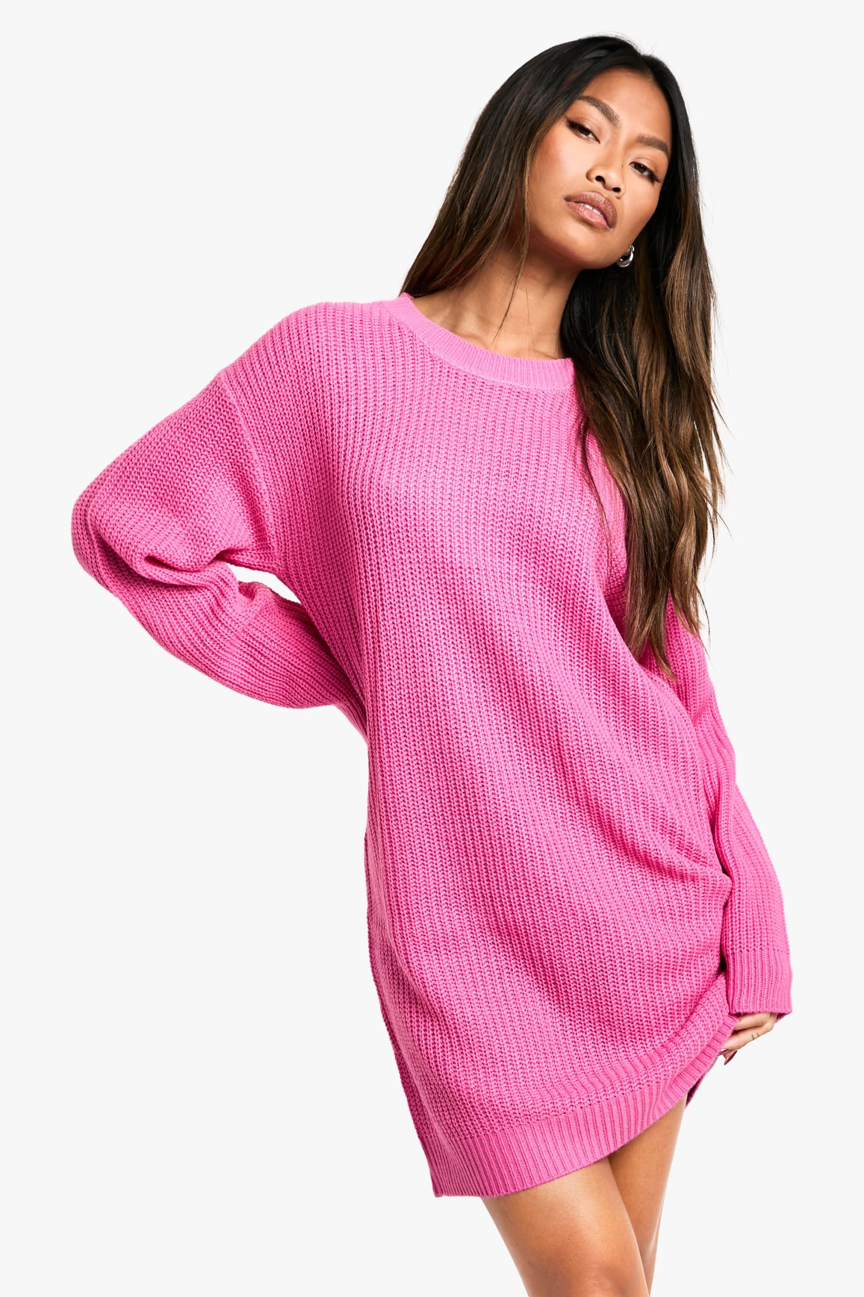 Basic Crew Neck Jumper Dress