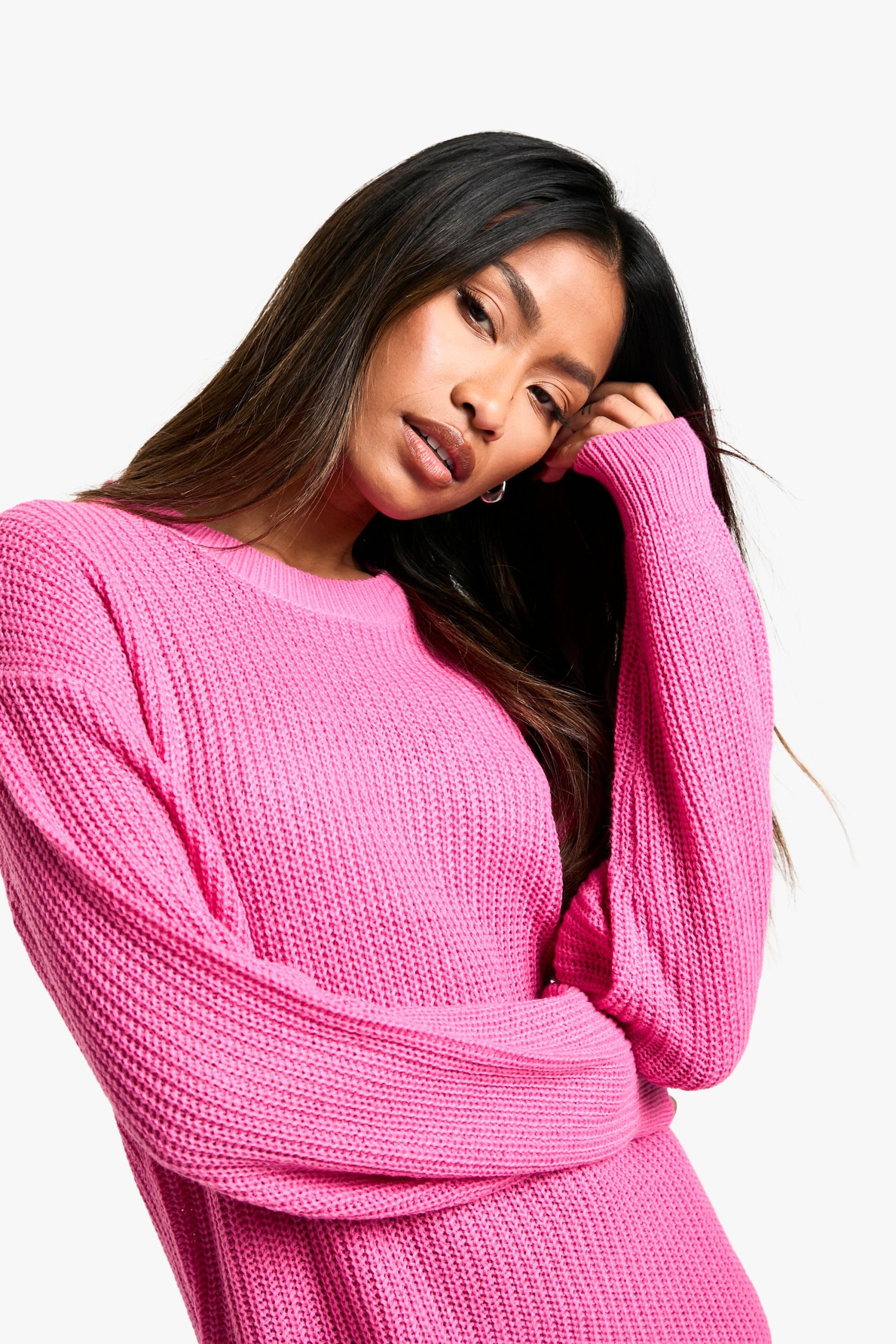 Basic Crew Neck Jumper Dress - Image 4