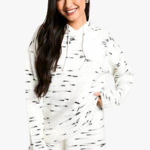 Soft Knit Marl Oversized Knitted Hoody