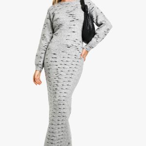 Soft Knit Marl Knitted Maxi Dress