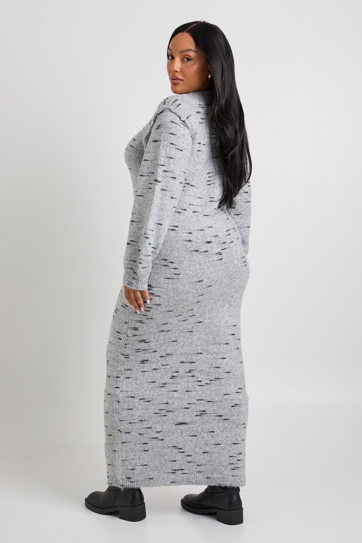 Plus Soft Knit Marl Knitted Maxi Dress - Image 2
