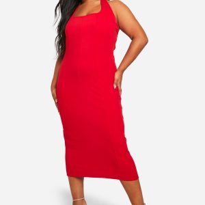Plus Halterneck Midi Dress