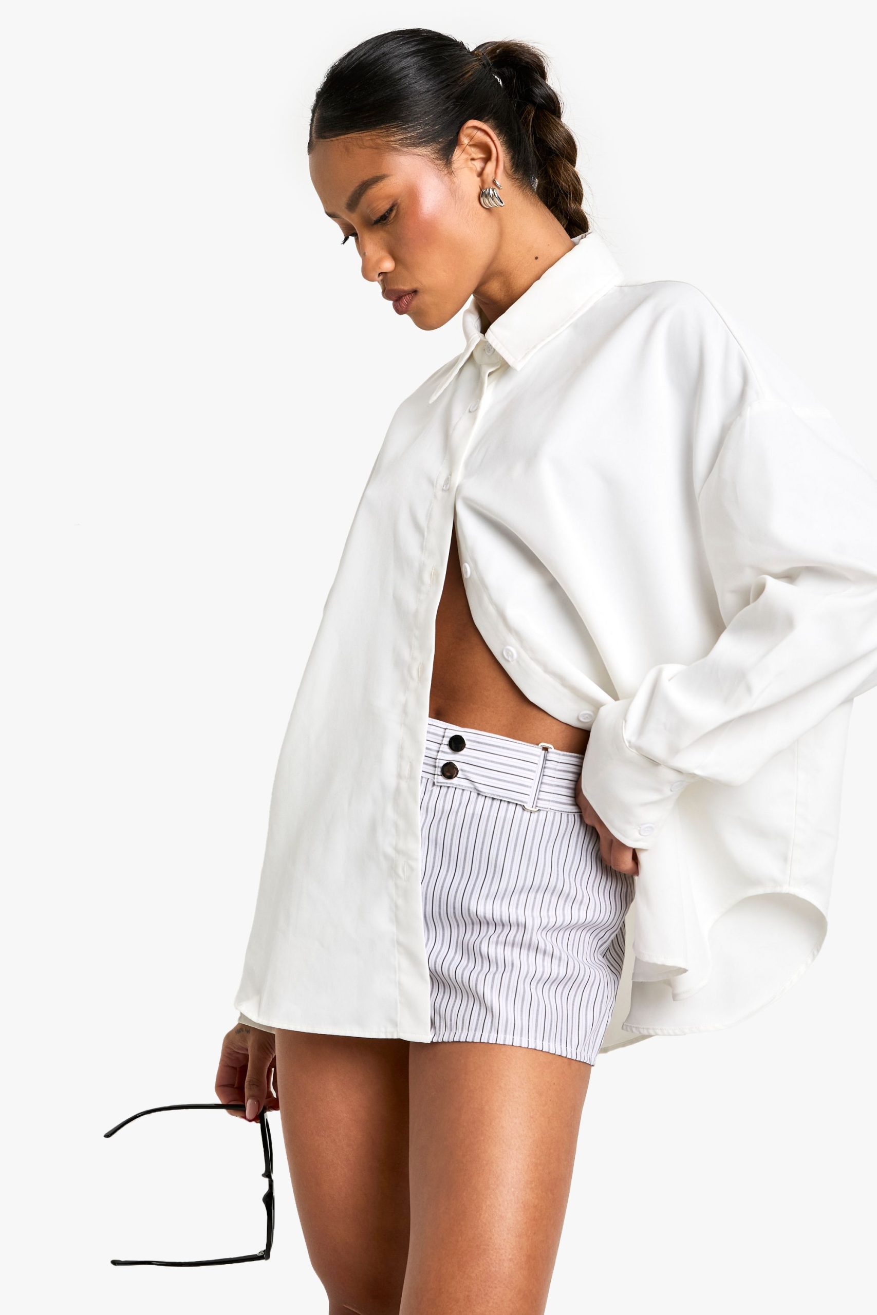 Tailored Pinstripe Micro Shorts