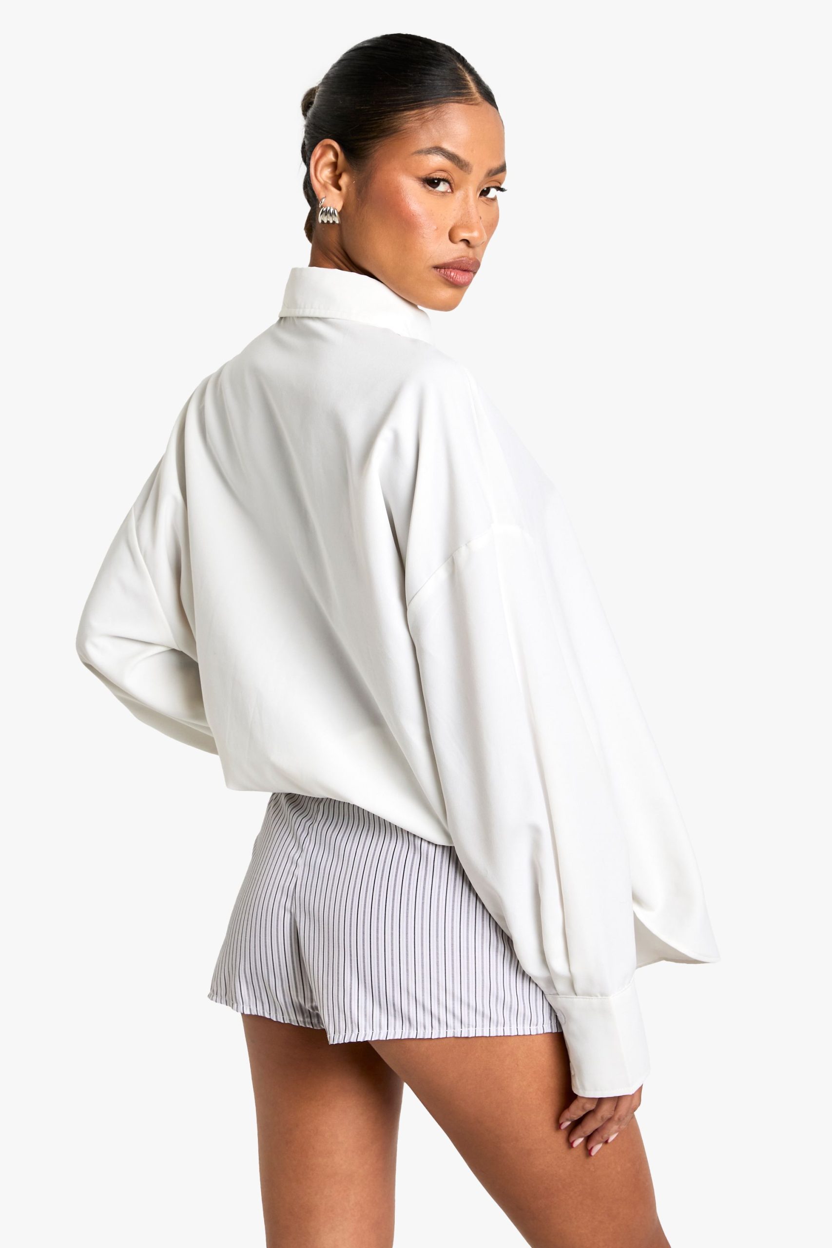 Tailored Pinstripe Micro Shorts - Image 2
