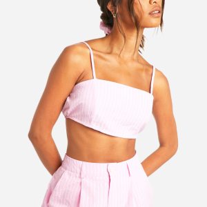 Stripe Bralet And Matching Hair Scrunchie Set