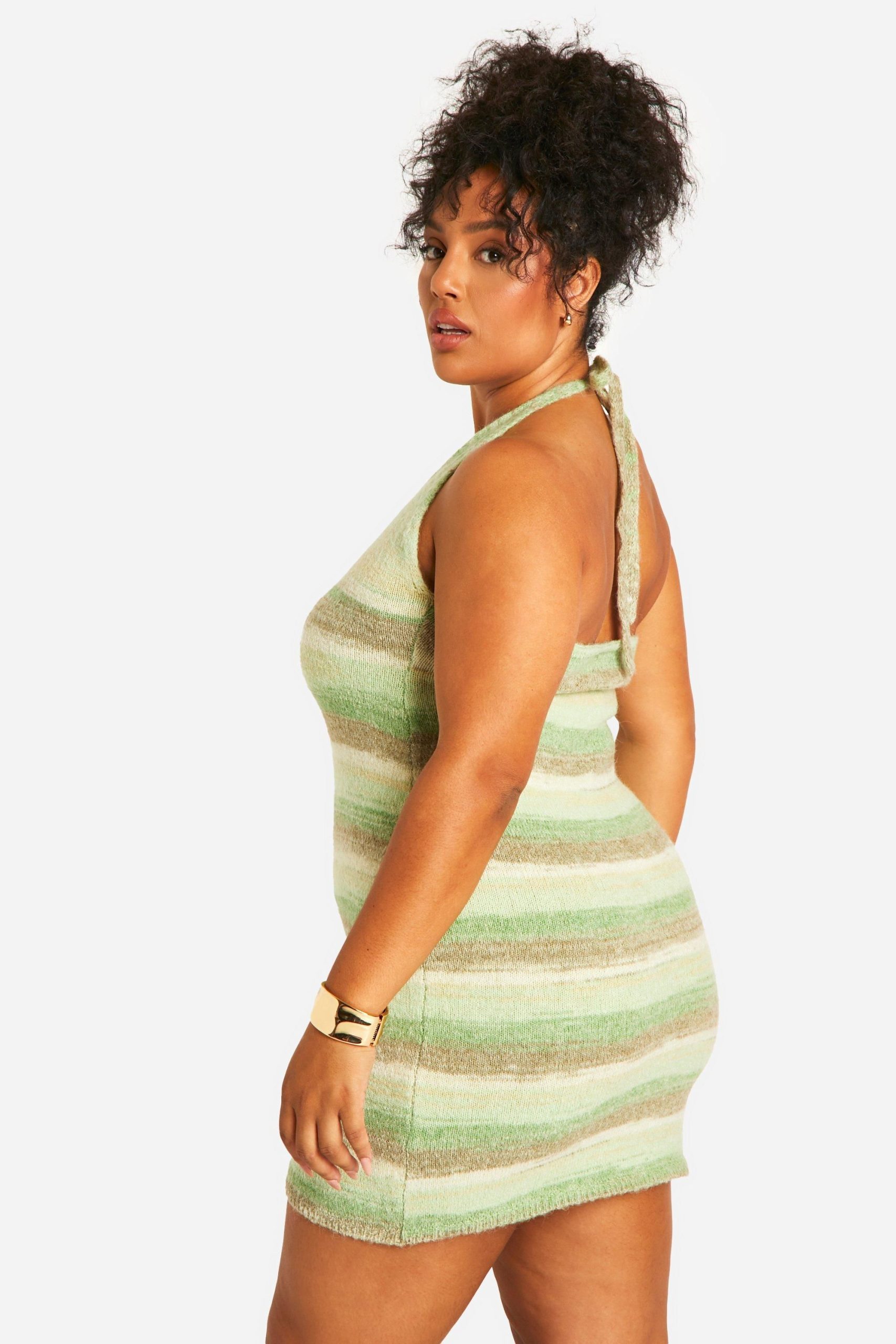 Plus Cowl Knitted Buckle Dress - Image 2