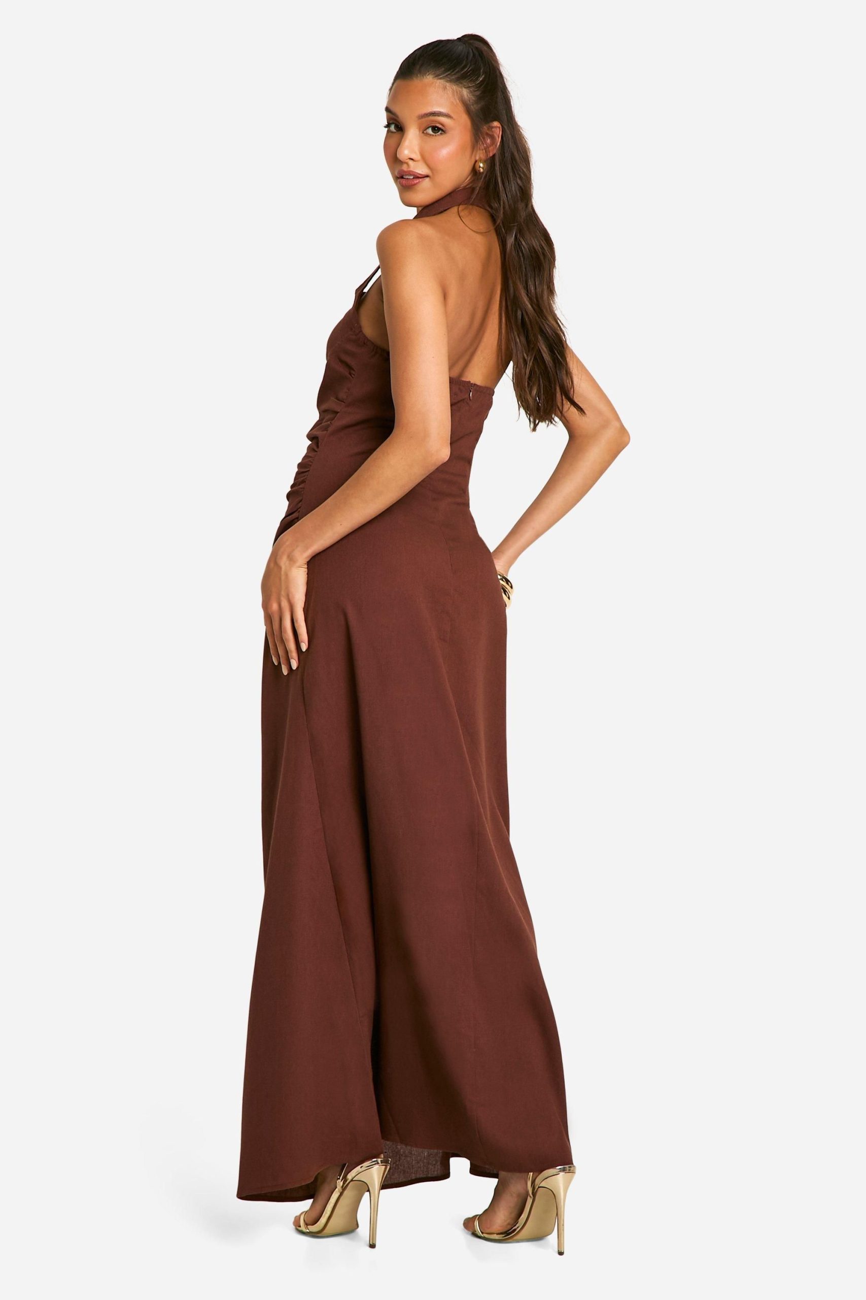 Ruched Halterneck Maxi Dress - Image 2