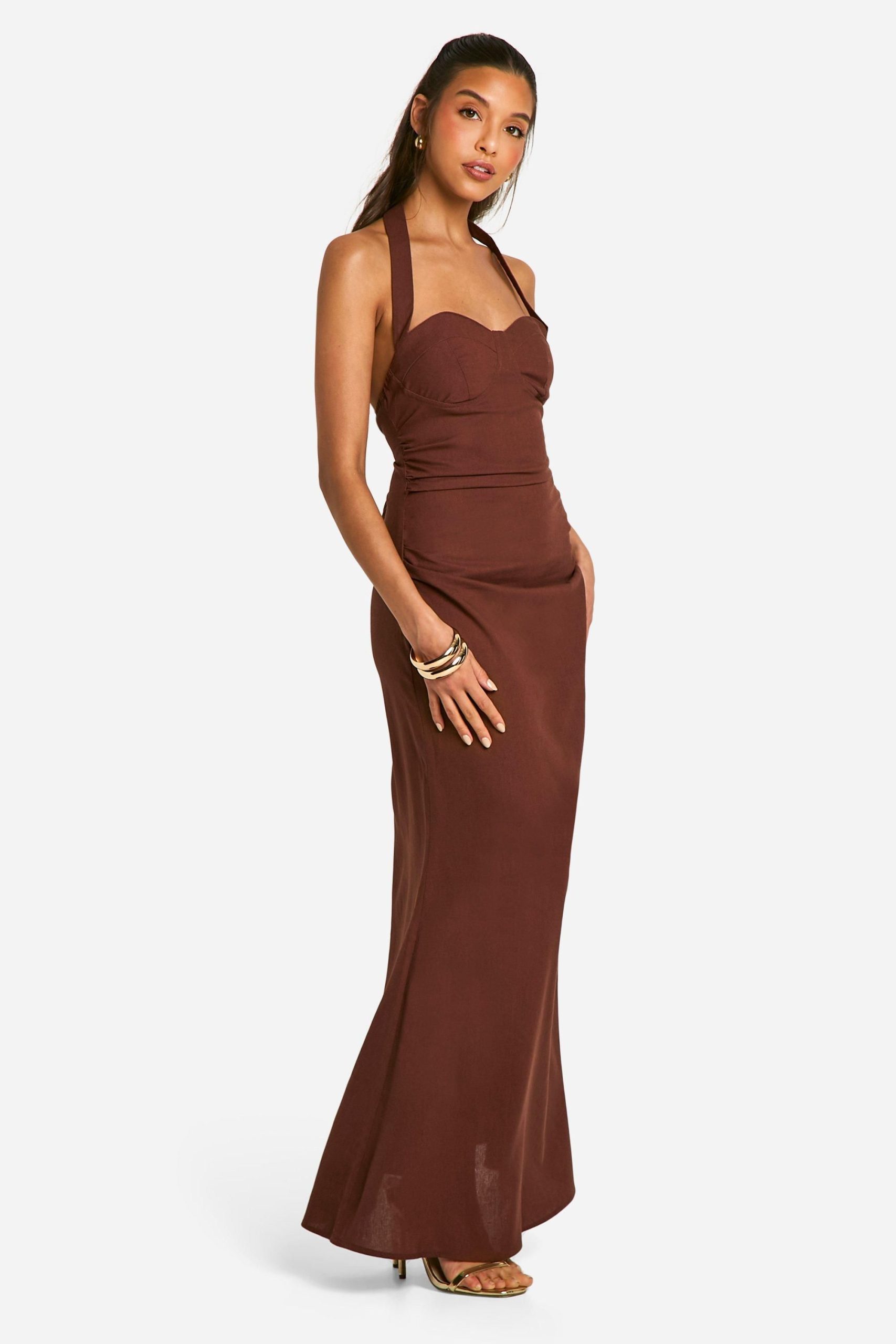 Ruched Halterneck Maxi Dress - Image 3