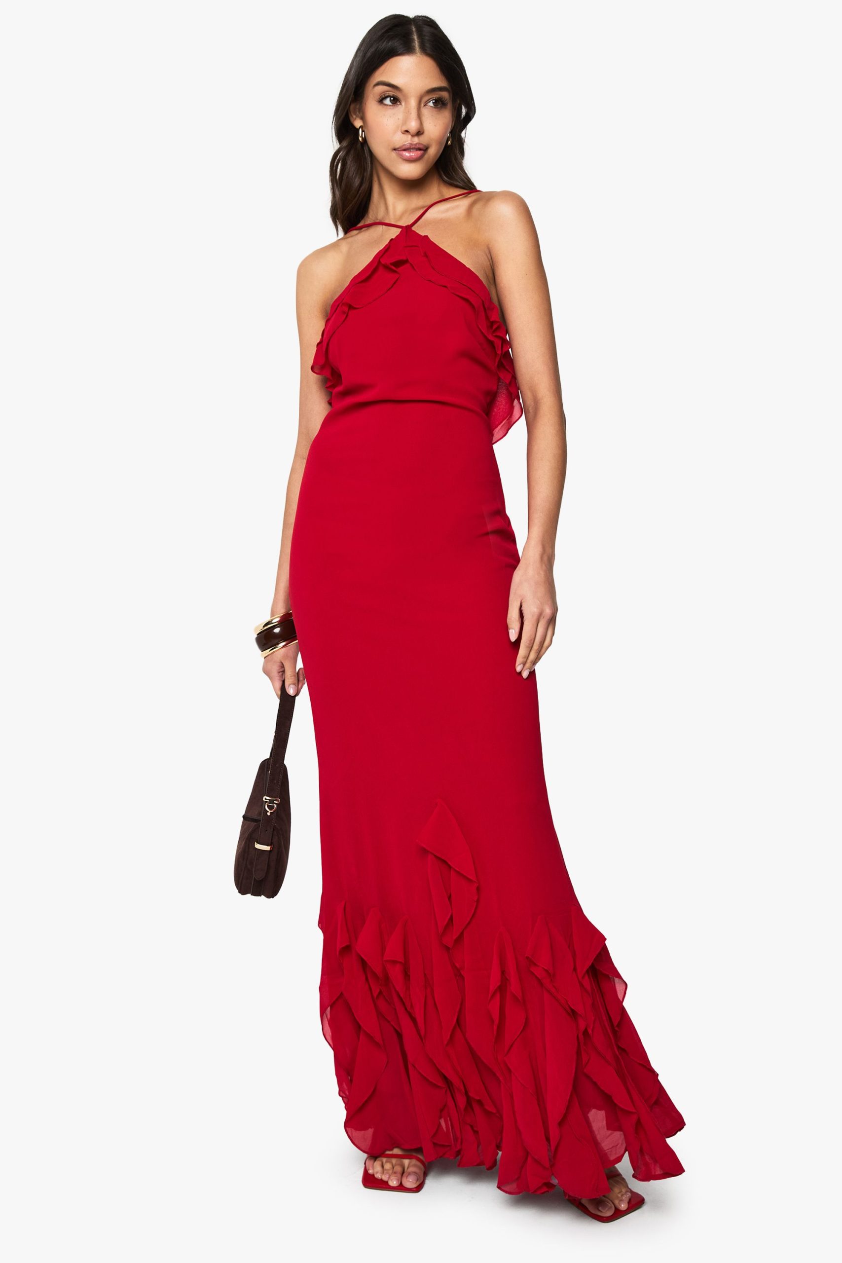 Ruffle Halterneck Maxi Dress - Image 3