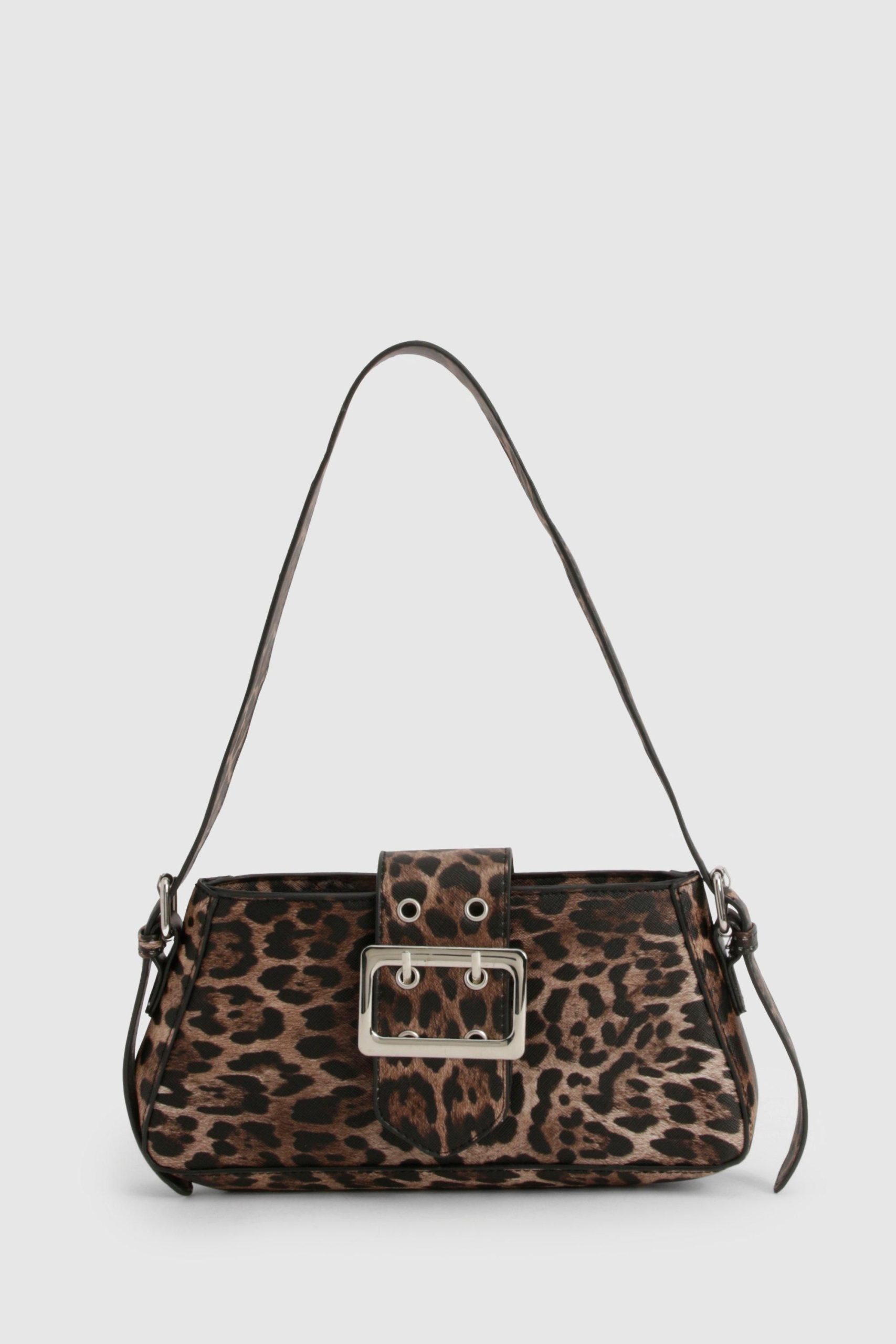 Buckle Detail Leopard Shoulder Bag - Image 2