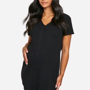 Maternity Ribbed Button Down Nightie
