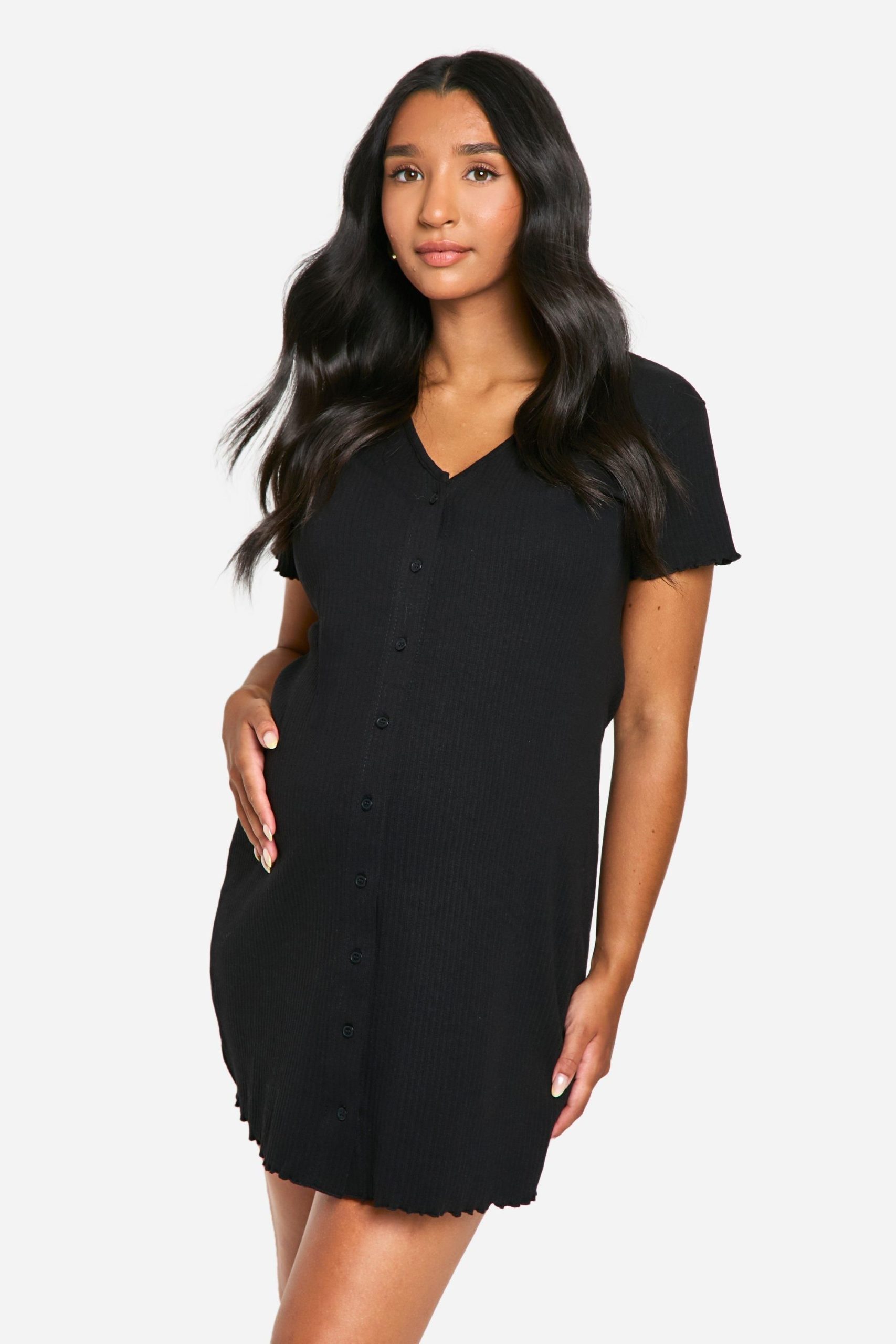 Maternity Ribbed Button Down Nightie
