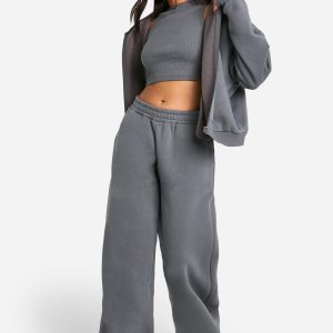 Petite 3 Piece Straight Leg Jogger Tracksuit