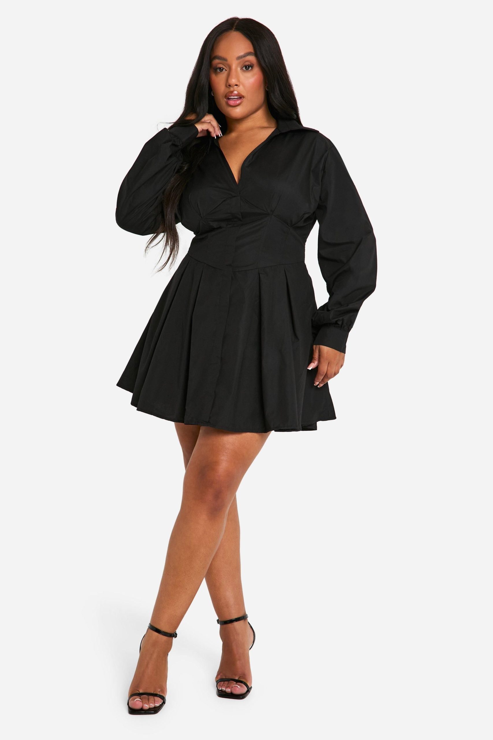 Plus Corset Detail Shirt Dress - Image 3