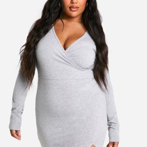 Plus Basic Jersey Wrap Dress