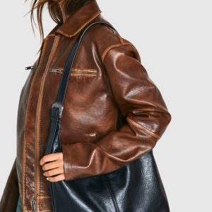 Western Buckle Slouchy Tote Bag