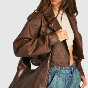 Western Buckle Slouchy Tote Bag
