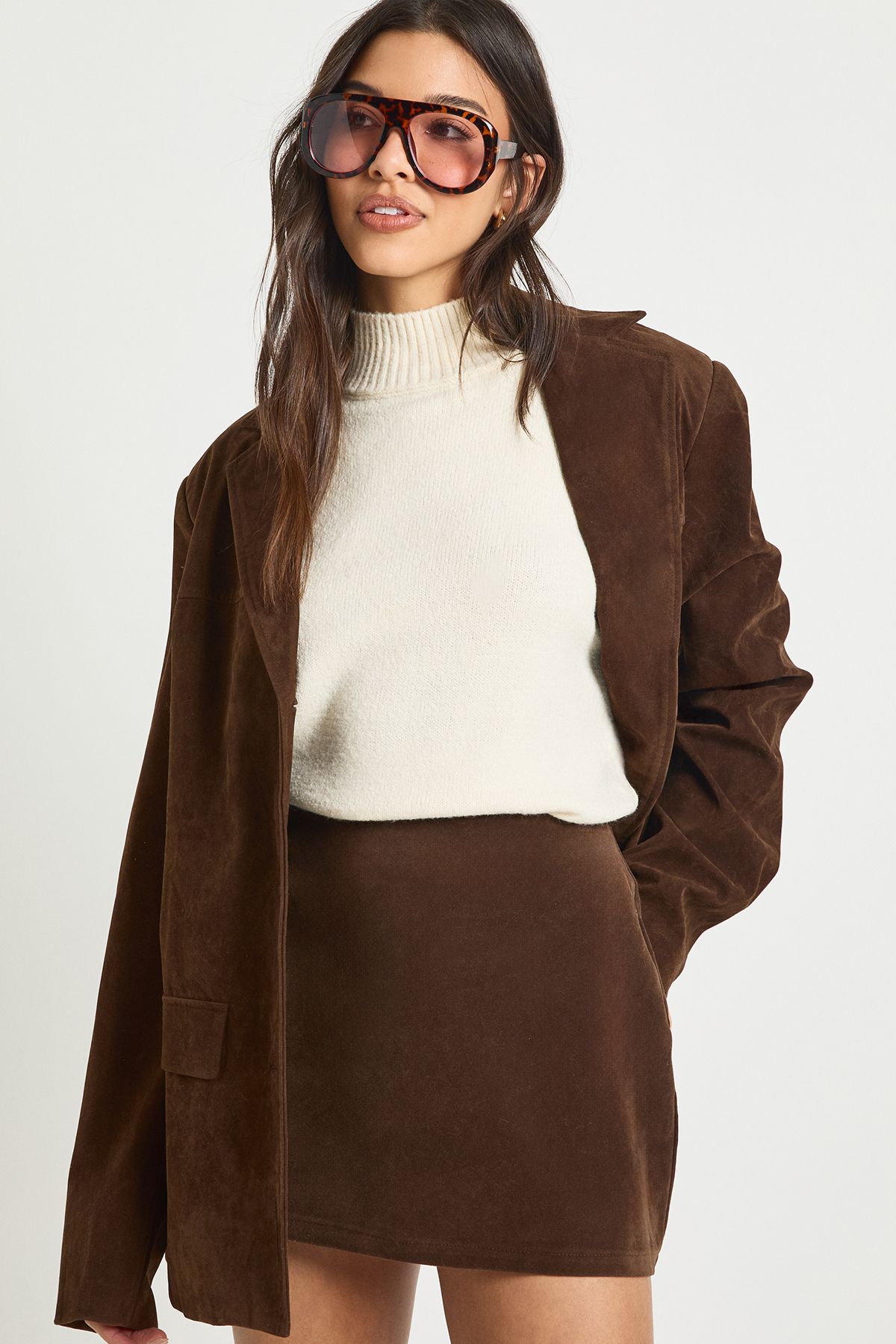 Suede Look Mini Skirt