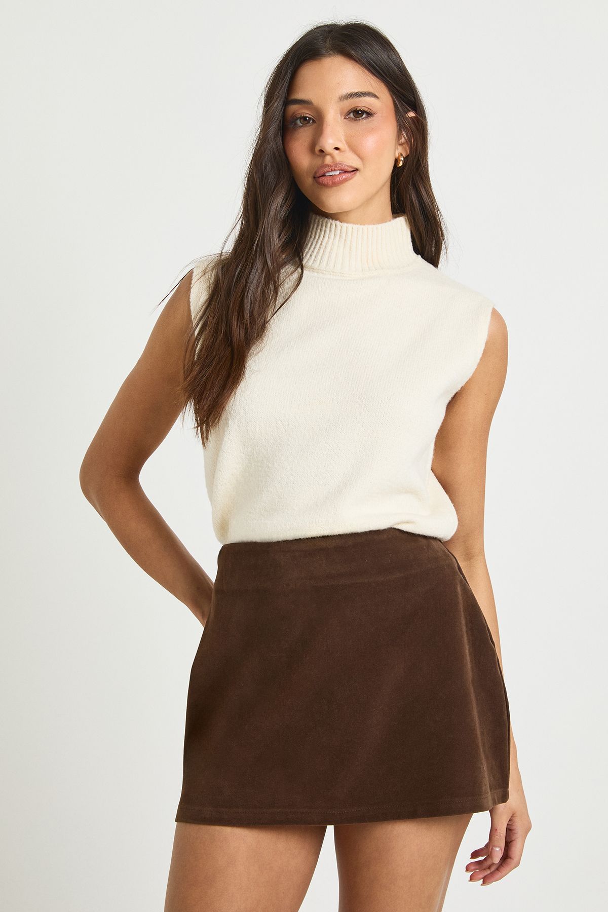 Suede Look Mini Skirt - Image 3