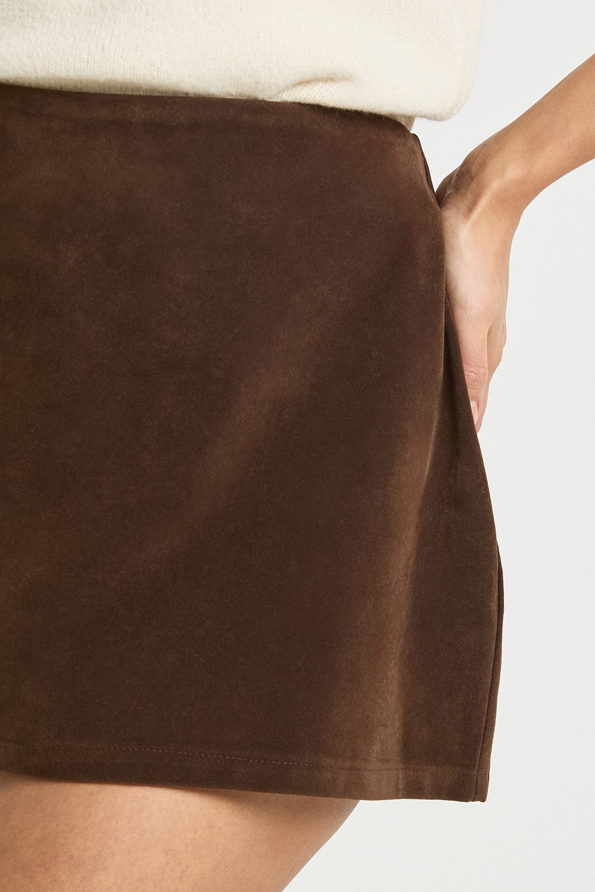 Suede Look Mini Skirt - Image 4