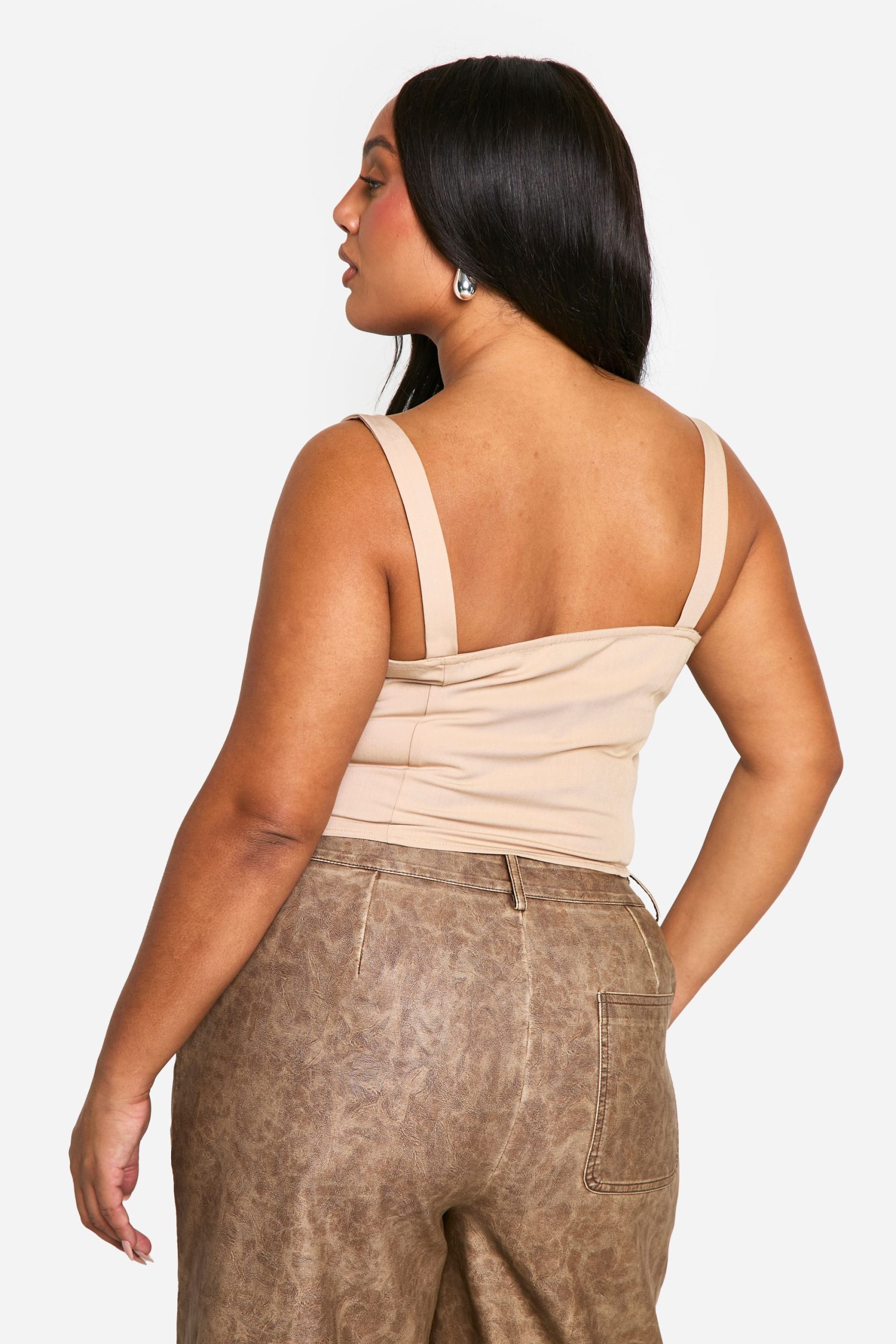 Plus Square Neck Seam Detail Corset - Image 2