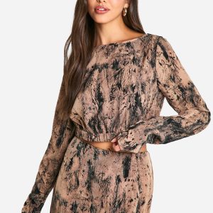 Tonal Tie Dye Relaxed Fit Woven Crop