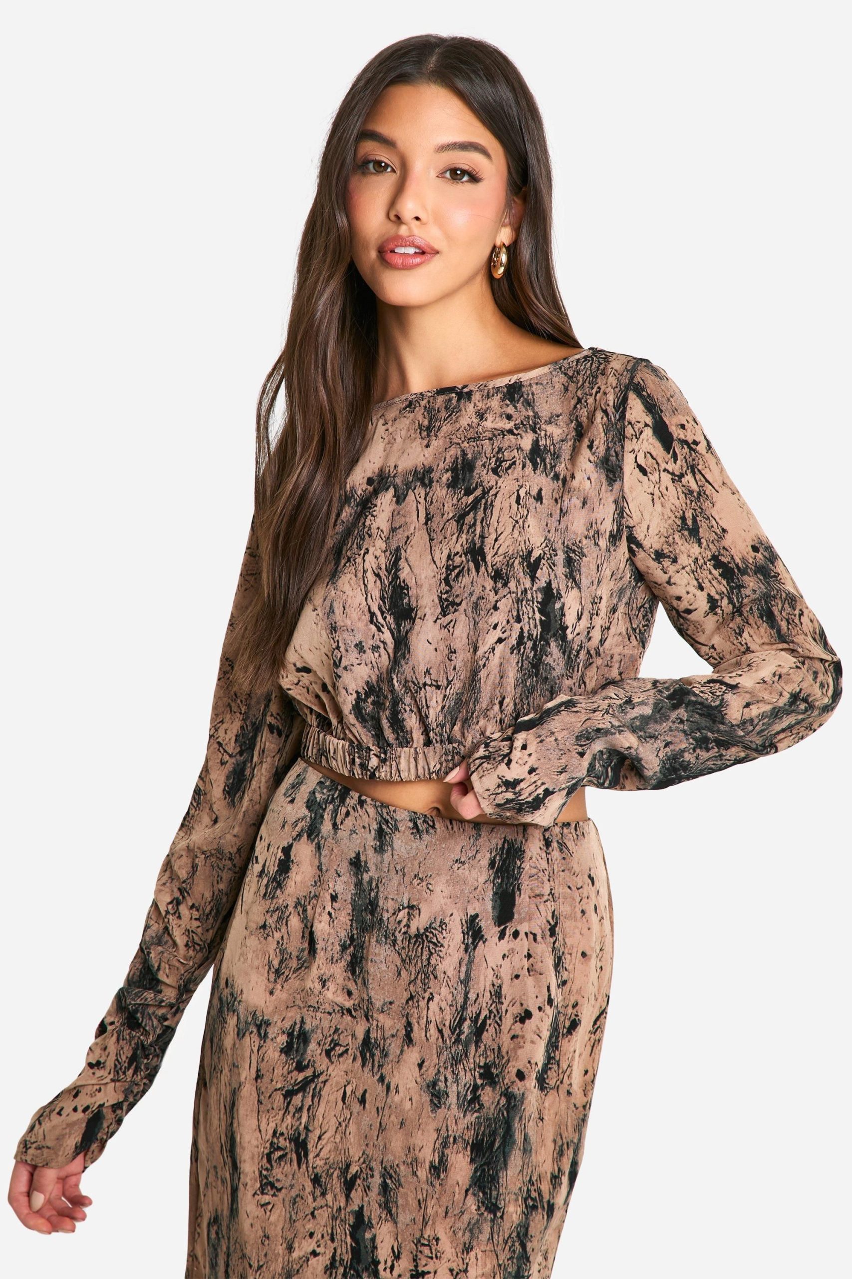 Tonal Tie Dye Relaxed Fit Woven Crop