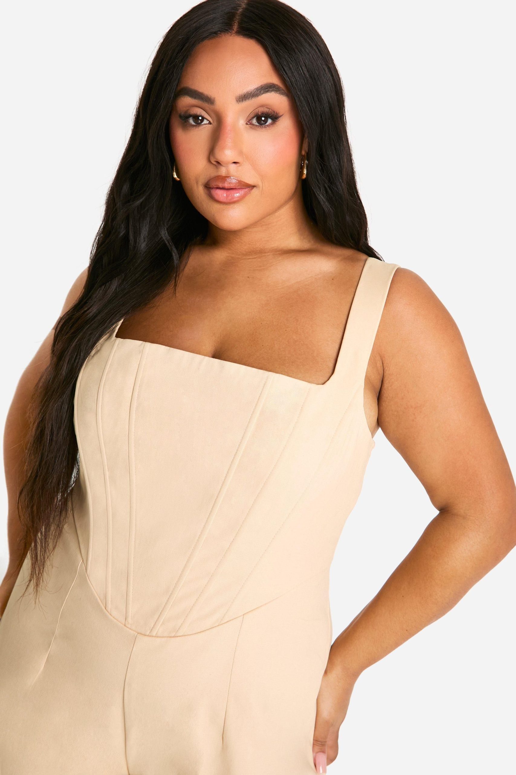 Plus Woven Corset Playsuit - Image 4