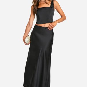Tall Satin Slip Midaxi Skirt
