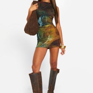 Renaissance Mesh Sleeveless Mini Dress