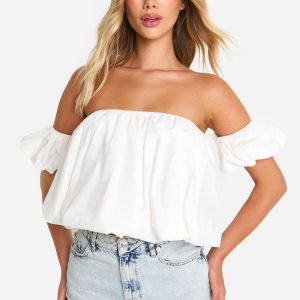 Cotton Poplin Puffball Top