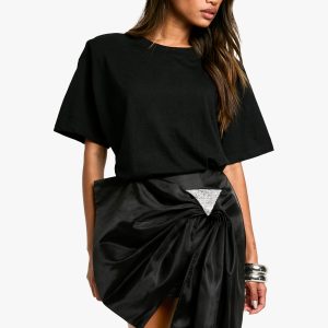 Diamante Trim Taffeta Bow Skirt