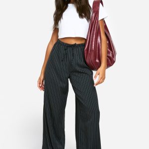 Stripe Wide Leg Trousers