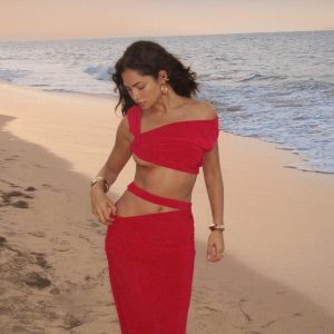 Slinky Rushed Knot Detail Crop Top