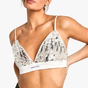Sequin Satin Hem Bralet