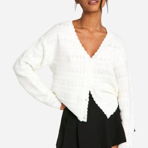 Soft Knitted Pointelle Cardigan